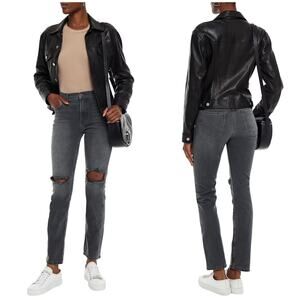 Everlane Stovepipe Distressed High Rise Slim Straight Jeans Size 31